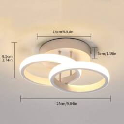 Pheashine Sleek Dual-Ring LED Ceiling Light 22W 3000K Warm White 17cm Round - thumbnail 2