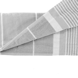 Nicola Spring 100% Cotton Bath Towel Turkish Style Hamman Blanket Bath Sheet - 160 x 90cm in Light Grey - thumbnail 4