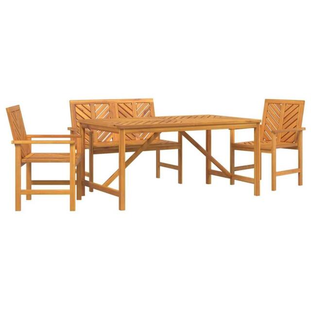 Berkfield Home 4 Piece Garden Dining Set Solid Wood Acacia in Brown - image 1