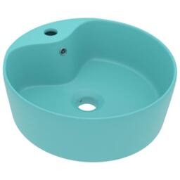 Berkfield Home Luxury Wash Basin with Overflow Matt Light Green 36x13 cm Ceramic in Aqua