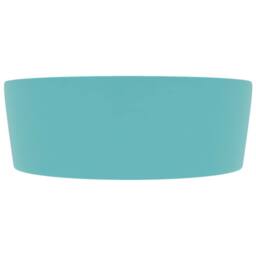 Berkfield Home Luxury Wash Basin with Overflow Matt Light Green 36x13 cm Ceramic in Aqua - thumbnail 4