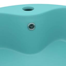 Berkfield Home Luxury Wash Basin with Overflow Matt Light Green 36x13 cm Ceramic in Aqua - thumbnail 5