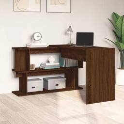 Berkfield Home Modern Corner Desk Brown Oak 200x50x76 cm Engineered Wood - Size: 200 x 50 x 76 cm