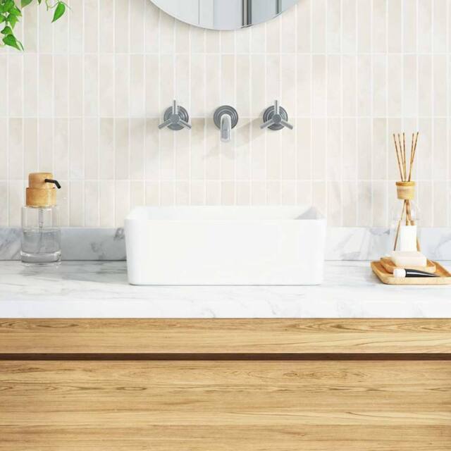 Berkfield Home Charming Wash Basin 40x30x13 cm Ceramic White - Size: 40 x 30 x 13 cm - image 1