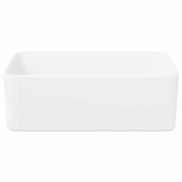 Berkfield Home Charming Wash Basin 40x30x13 cm Ceramic White - Size: 40 x 30 x 13 cm - thumbnail 5