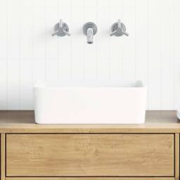 Berkfield Home Charming Wash Basin 40x30x13 cm Ceramic White - Size: 40 x 30 x 13 cm - thumbnail 2