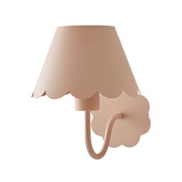 ValueLights Hattie Rechargeable Metal Scalloped Edge Wall Light in Pale Pink - thumbnail 3