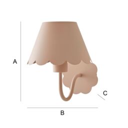 ValueLights Hattie Rechargeable Metal Scalloped Edge Wall Light in Pale Pink - thumbnail 7