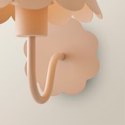 ValueLights Hattie Rechargeable Metal Scalloped Edge Wall Light in Pale Pink - thumbnail 5