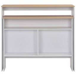 Berkfield Home Bar Table with 2 Table Tops White & Oak 130x40x120 cm - Size: 130 x 40 x 120 cm - thumbnail 4
