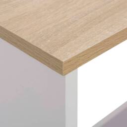 Berkfield Home Bar Table with 2 Table Tops White & Oak 130x40x120 cm - Size: 130 x 40 x 120 cm - thumbnail 9