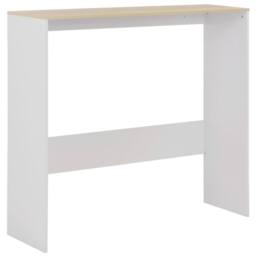 Berkfield Home Bar Table with 2 Table Tops White & Oak 130x40x120 cm - Size: 130 x 40 x 120 cm - thumbnail 7
