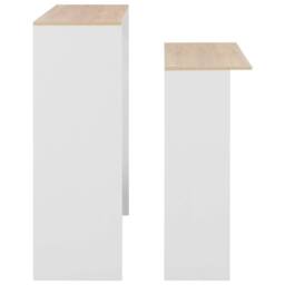 Berkfield Home Bar Table with 2 Table Tops White & Oak 130x40x120 cm - Size: 130 x 40 x 120 cm - thumbnail 6