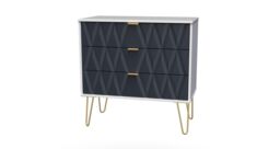 Ready Assembled 2 U Dallas 3 Drawer Chest (Ready Assembled) in Dark Blue - thumbnail 4