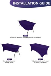 Neel Blue 6FT Rectangle Patio Tablecloth Elastic Spandex Table Cover in Purple - thumbnail 4