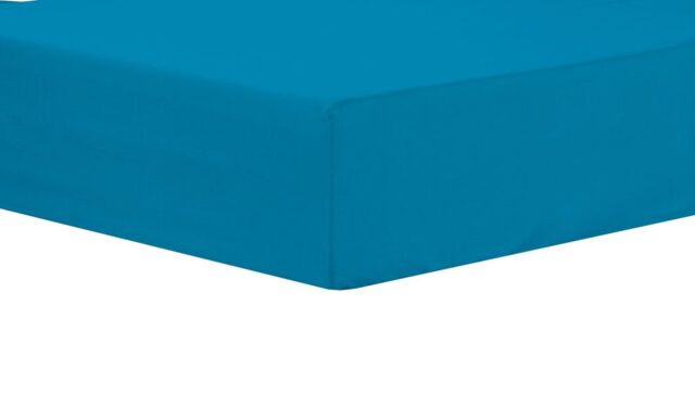 New Edge Blinds Basics Fitted Sheet in Pink - Superking in Turquoise - Size: Super King
