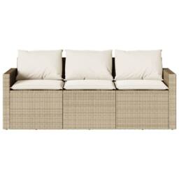 Berkfield Home Beautiful 2 Piece Garden Dining Set with Cushions Beige Poly Rattan - thumbnail 6