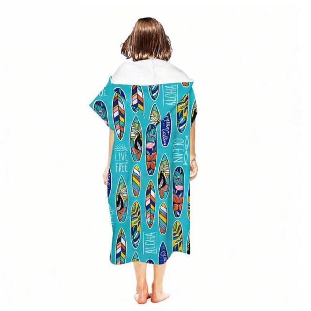 Obasyhig Style 5 Pullover Style Adult Hooded Cloak Bath Towel in Turquoise - image 1
