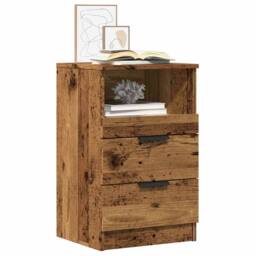 Berkfield Home Elegant Bedside Cabinet Old Wood 40x36x65 cm Engineered Wood in Brown - Size: 40 x 36 x 65 cm - thumbnail 2