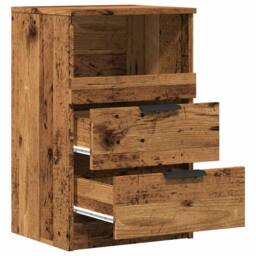 Berkfield Home Elegant Bedside Cabinet Old Wood 40x36x65 cm Engineered Wood in Brown - Size: 40 x 36 x 65 cm - thumbnail 8