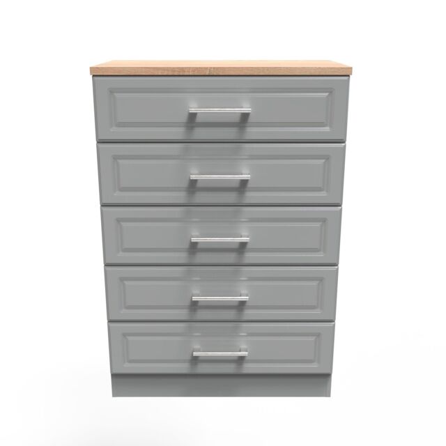 Ready Assembled 2 U Norfolk 5 Drawer Chest (Ready Assembled) in Dark Grey - image 1