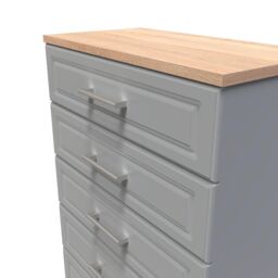 Ready Assembled 2 U Norfolk 5 Drawer Chest (Ready Assembled) in Dark Grey - thumbnail 4