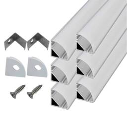 Nordara 6 Pack 3.3ft LED Aluminium Channel Profile Diffuser Light Cover in White
