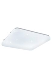 Eglo Frania-S Metal & Plastic With Crystal Effect Integrated LED Flush Light in White - thumbnail 1
