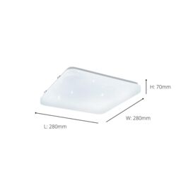 Eglo Frania-S Metal & Plastic With Crystal Effect Integrated LED Flush Light in White - thumbnail 3