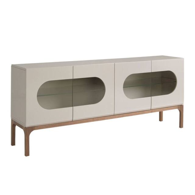 Angel Cerda Grey MDF Sideboard with Walnut Legs & LED Interior - image 1