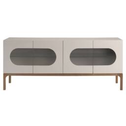 Angel Cerda Grey MDF Sideboard with Walnut Legs & LED Interior - thumbnail 2