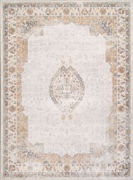 Livabliss Lilian-Washable Grey Brown Blue Vintage Traditional Boho Living Dining Rug - Size: 160 cm x 215 cm - thumbnail 2