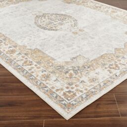 Livabliss Lilian-Washable Grey Brown Blue Vintage Traditional Boho Living Dining Rug - Size: 160 cm x 215 cm - thumbnail 6