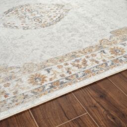 Livabliss Lilian-Washable Grey Brown Blue Vintage Traditional Boho Living Dining Rug - Size: 160 cm x 215 cm - thumbnail 3