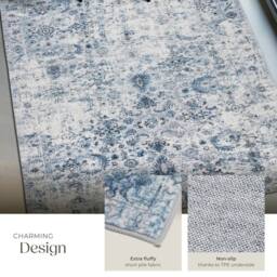 tectake Vintage Rug Amara 240 X 340 Cm - Blue - Size: 240 cm x 340 cm - thumbnail 4