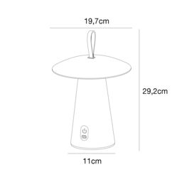 Nordlux Modern Outdoor Table Battery Light White Aluminium Intergrated LED Touch Dimmer - Battery, IP54 - thumbnail 6