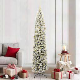 Berkfield Home Artificial Christmas Tree with 300 LEDs with Stand Green 210 cm - thumbnail 1