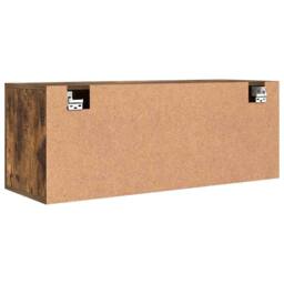 Berkfield Home Wall Shoe Cabinet Smoked Oak 100x35x38 cm Engineered Wood in Brown - Size: 100 x 35 x 38 cm - thumbnail 8
