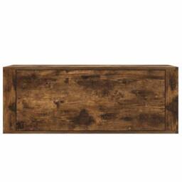 Berkfield Home Wall Shoe Cabinet Smoked Oak 100x35x38 cm Engineered Wood in Brown - Size: 100 x 35 x 38 cm - thumbnail 5