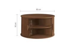 Birlea Axel Round Fluted Coffee Table with Storage Walnut in Brown - Size: 1 Pack - thumbnail 6