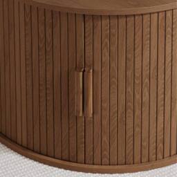 Birlea Axel Round Fluted Coffee Table with Storage Walnut in Brown - Size: 1 Pack - thumbnail 3