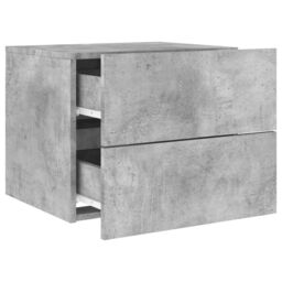Berkfield Home Wall-mounted Bedside Cabinet with LED Lights Concrete Gery in Grey - thumbnail 6
