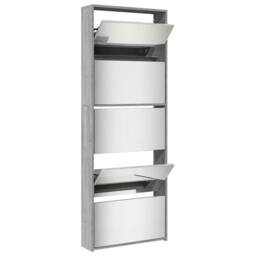 Berkfield Home Shoe Cabinet with Mirror 5-Layer Grey Sonoma 63x17x169.5 cm - thumbnail 4