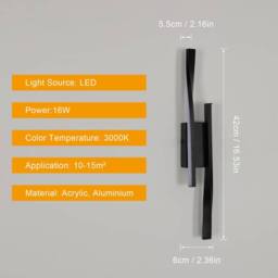 Pheashine Modern Geometric Wall Light 16W 3000K Warm White IP44 Rated in Black - thumbnail 3