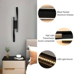 Pheashine Modern Geometric Wall Light 16W 3000K Warm White IP44 Rated in Black - thumbnail 4