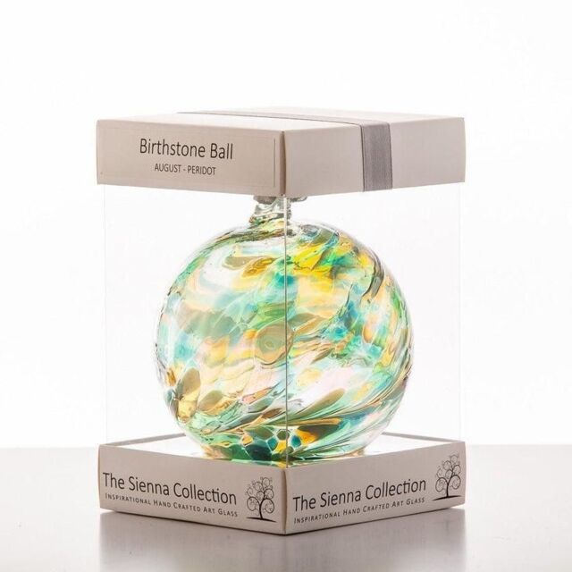 Sienna Glass Birthstone Ball August Peridot in Light Green - image 1