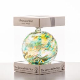 Sienna Glass Birthstone Ball August Peridot in Light Green