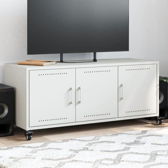 Berkfield Home TV Cabinet White 100.5x39x43.5 cm Steel - image 1