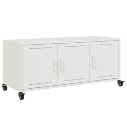 Berkfield Home TV Cabinet White 100.5x39x43.5 cm Steel - thumbnail 2