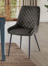 Baumhaus Signature Blue Dining Chair - GUN METAL GREY (Pack of Two) in Red - Size: 2 Pack - thumbnail 1
